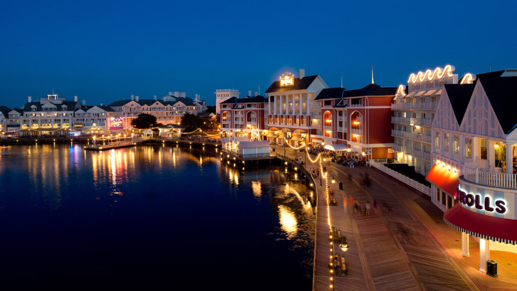 Disney World Boardwalk at night